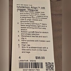 Lululemon Athletica - Align HR Warm Ash Grey Jogger.